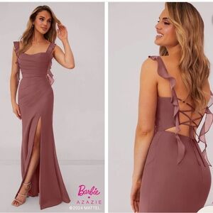 Azazie Dusty Rose Backless Dress